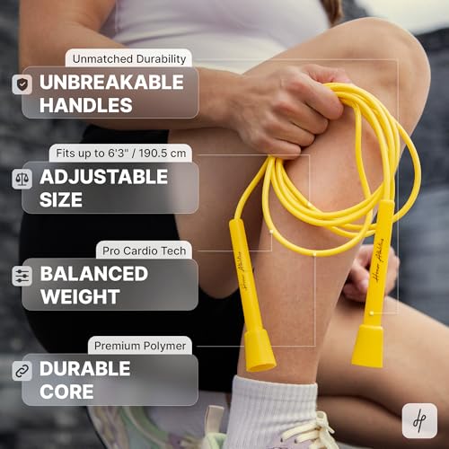 HONOR ATHLETICS Speed Rope, Skipping Rope - Best for Double Under, Boxing, MMA, Cardio Fitness Training Condition - Jump Rope - color: White Rope / Black Handle