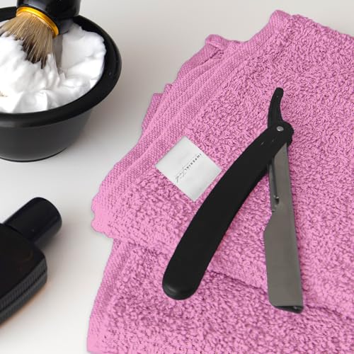 Hand Towels (Pack of 24) Pink Economy Towels Salon Towels - 100% Cotton Spa Towel– 16 x 27 Inches Highly Absorbable, Facial, Gym, Hair Face Towels Bulk - color: Pink, size: HAND TOWEL PACK OF 24 16X26