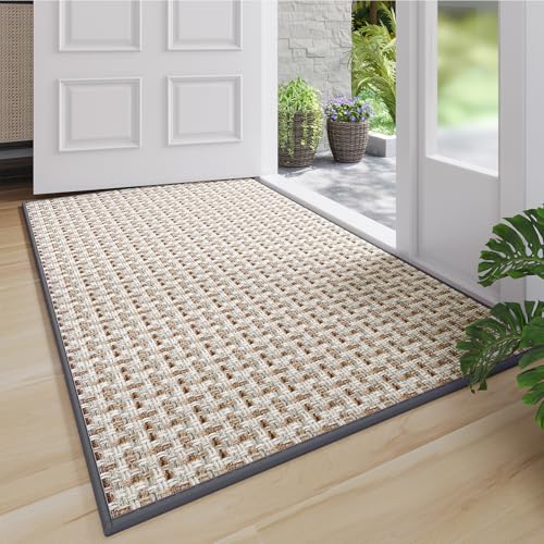 Indoor Door Mat 36x60 Dirt Resistant and Absorbent, Non-Slip Rubber Backing Floor Mats, Easy Clean Low-Profile Door mat for Entryway, Front Door, Inside Entrance Gray - color: A- Gray, size: 36"x60"