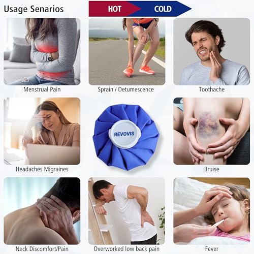 Ice Cold Pack Reusable Ice Bags Hot Water Bag for Injuries, Hot & Cold Therapy,for Hot Therapy is 60℃ (9 inch) - size: Medium
