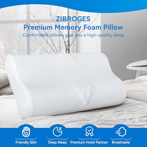 Cervical Neck Pillow for Pain Relief- Queen Size Adjustable Cooling Pillow for Sleeping, Memory Foam Pillows for Neck Shoulder, Ergonomic Contour Bed Pillow for Side, Stomach & Back Sleepers - size: Queen Size (23.6"L x 14.2"W)