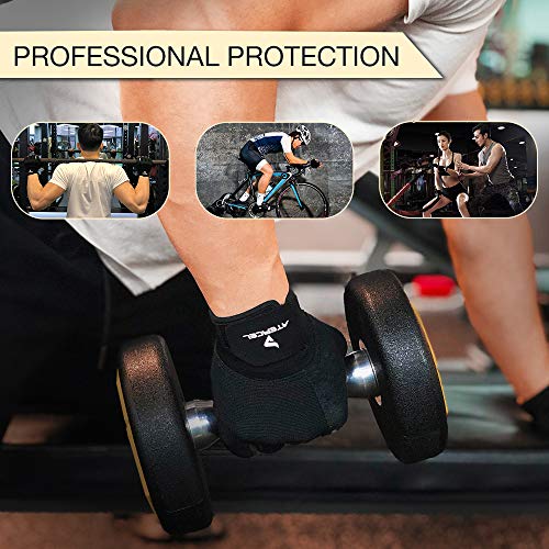 ATERCEL Workout Gloves for Men and Women, Exercise Gloves for Weight Lifting, Cycling, Gym, Training, Breathable and Snug fit - color: Black, size: Small