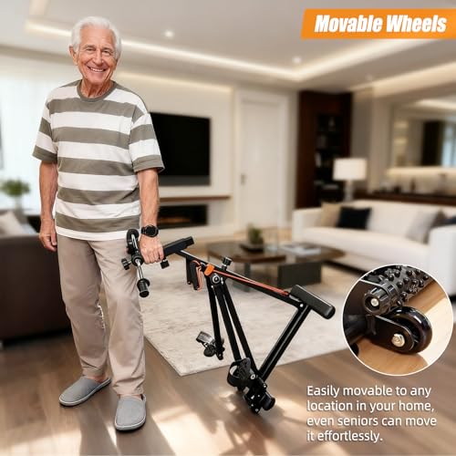 Arm and Leg Pedal Exerciser for Seniors - Seated Pedal Exerciser with Leg Swing Exercise, Arm Rope Pull Exercise&Foot Massage, Stroke Recovery Pedal Exercise Equipment for Elderly, with Digital Display