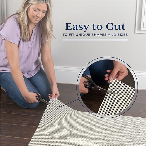 Veken Runner Rug Pad Gripper for Hardwood Floors, Non Slip 2.5x7 Ft Rug Pads for Area Rugs, Thick Rug Grippers for Tile Floors, Under Carpet Anti Skid Mat, Keep Your Rugs Safe and in Place - size: 2'6" x 7' (Rectangular), style: White