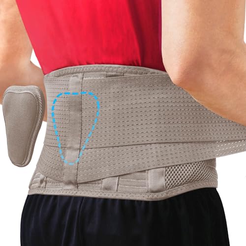 Sparthos Back Brace for Women & Men, Sciatica, Lower Back Pain - Taupe-LG - color: Desert Taupe, size: Large (Pack of 1)