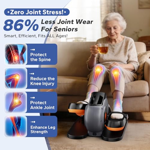 Under Desk Elliptical Machine, Ellipse Leg Exerciser As Seen On Tv While Sitting for Seniors, Pedal Exerciser with 15 Level Adjustable Resistance & 5 Auto Mode Fully Assembled Home Office - color: Black