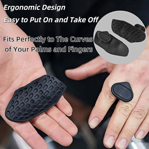 Anti-Slip Workout Grips, Ergonomic Workout Gloves, Weight Lifting Grips, for Men and Women, Silicone Gym Grips Pads, Soft, Palm Protection, Suitable for Various Fitness Training - color: Black