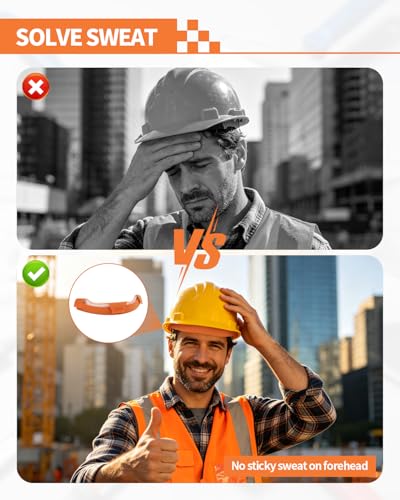 6 PCS Hard Hat Liner, Hard Hat Sweatband, Washable Hardhat Sweatband, Reusable Flame Retardant Cotton Hard Hats Sweat for Chainsaw Helmet, Hard Hats Liner Replacement, Welding Helmet - color: 6 PCS