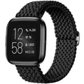 Maledan Compatible with Fitbit Versa 2 Bands Women Men, Braided Stretchy Bracelet Replacement Wrist Bands for Fitbit Versa 2/Versa/Lite/SE/Strap Accessories, Black - color: 1-Black