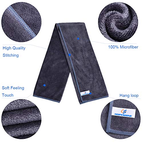HOPESHINE Gyms Towels for Men & Women Microfiber Exercise Fitness Home Absorbent Sweat Yoga Towels Sports Towels Soft Fast Drying 16inch x32inch 3-Pack - color: 3-pack Grey+dark Blue+navy Blue