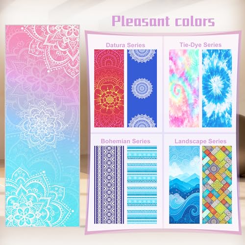 Yoga Towel,Ultra-Absorbent Yoga Mat Towel for Hot Yoga Non Slip,72 x 27 in, Purple - color: Purple