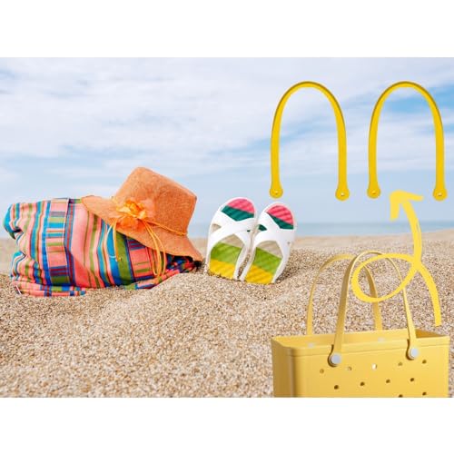 Replacement Straps for S/M Rubber Beach Bag, Replacement Handles with 4 Snaps, EVA Bag Strap Replacement - color: Yellow