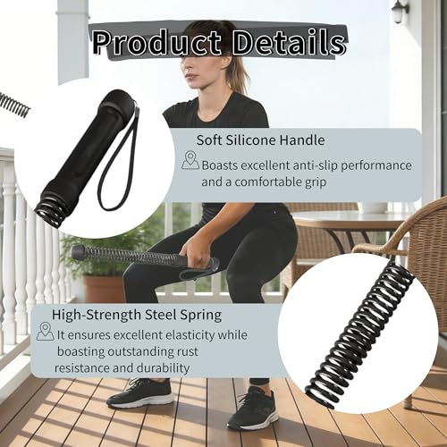 Ropeless Battle Ropes for Home Gym for Men & Women, Portable Cordless Weighted Workout Rope Set with Storage Bag & Workout Guide, Cordless Battle Ropes Alternative for HIIT Cardio(Black) - color: Black