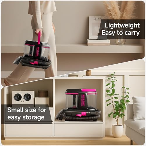 WECLEAN C5 Portable Carpet Cleaner Upholstery Deep Cleaner, Deep Cleaning for Carpet,Car Couch, with Deep Cleaning Solution,Blackpink - color: Black pink