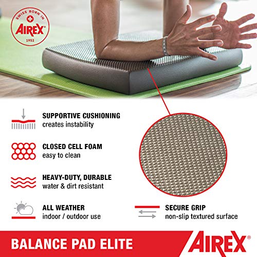 AIREX Balance Pad – Stability Trainer for Balance, Stretching, Physical Therapy, Exercise, Mobility, Rehabilitation and Core Training Non-Slip Closed Cell Foam Premium Balance Pad - color: Pink, size: Elite