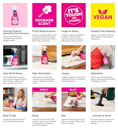Stardrops - The Pink Stuff - The Miracle Foaming Carpet & Upholstery Stain Remover (Pack of 2) - size: 16.9 Fl Oz (Pack of 2)