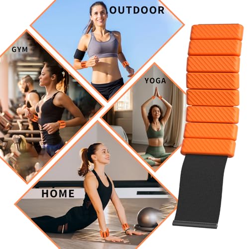 Wrist & Ankle Weights for Women, Wearable Strong Arm & Leg Weights Set of 2(1Lbs Each), Adjustable Ankle Weights for Walking, Yoga, Dance, Barre,Gym,Exercise,Pilates,Walking Running - color: Orange