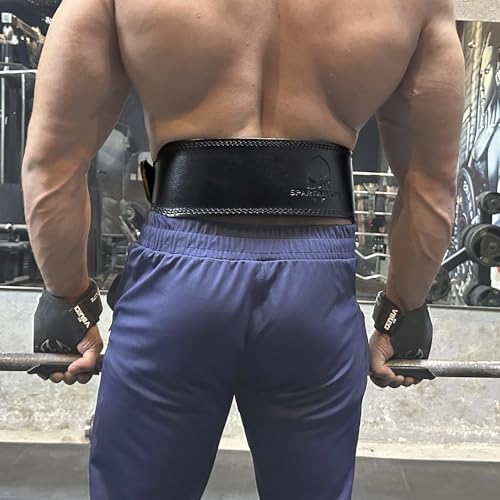 "Victorbudo USA Spartan Weight Lifting Belt (5mm Thick) - Genuine Leather Lifting Belt Gym for Men & Women - Functional Workout Belt - Gym Belt for Weightlifting, Powerlifting, Squat & Deadlift - Adjustable Weightlifting Belt" - size: "Large (50"" Length)
