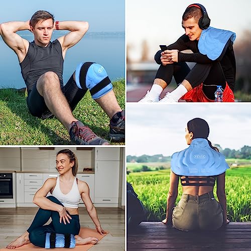 REVIX 20‘’ XXXL Knee Ice Pack Wrap Around Entire Knee, Extra Large Ice Pack for Knee Meniscus Tear and Arthritis, Cold Compress Therapy, Reusable Ice Wraps for Back, Shoulder, Post-Workout Recovery - style: Blue-1 Pack