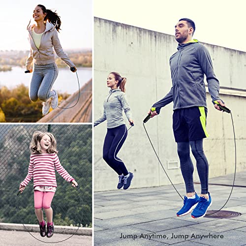 Jump Rope, Tangle-Free Rapid Speed Jumping Rope Cable with Ball Bearings for Women, Men, and Kids, Adjustable Steel Jump Rope with Foam Handles for Home Gym Exercise Fitness Workout Equipment & Slim Body - color: Green