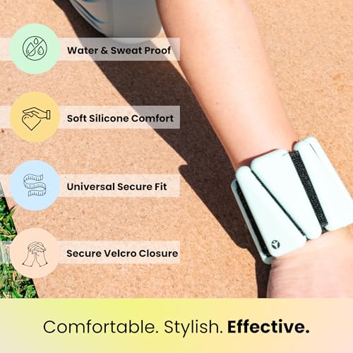 OmWeights Premium Weighted Bangles – Stylish Wrist and Ankle Weights for Women and Men | Cardio, Yoga, and Pilates Ankle Weights for Women and Men | Adjustable Leg and Arm Weights 1lb Each - color: Ivory Gray