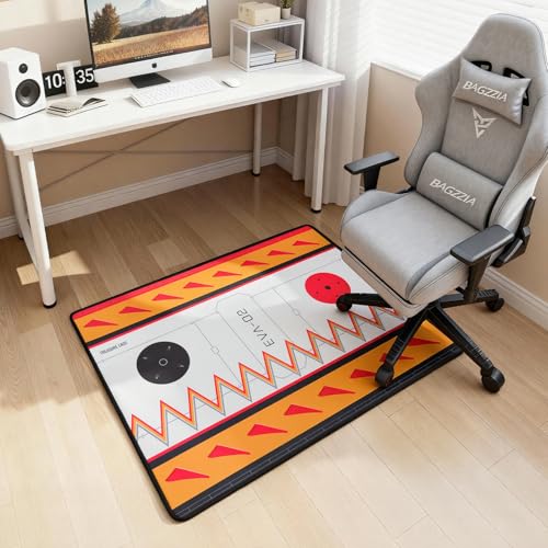 Gaming Chair Mat- Floor Mat for Office Chair-Evangelion EVA-02 Capsule Series Inspired Design, Anti-Slip, Easy Clean & Machine Washable (35"×47") - color: Eva-02