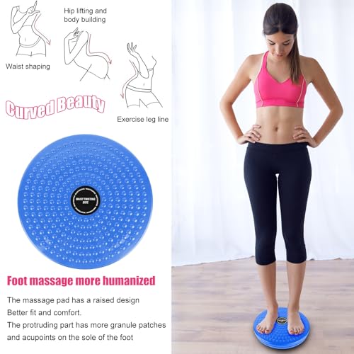 H H&J HUAJIAN Waist Whisper Disc,Body Twister Waist Twister Body Shaping Rotating Board for Women's Twisting Sports Equipment Aerobic Exercise Foot Massage - color: Blue