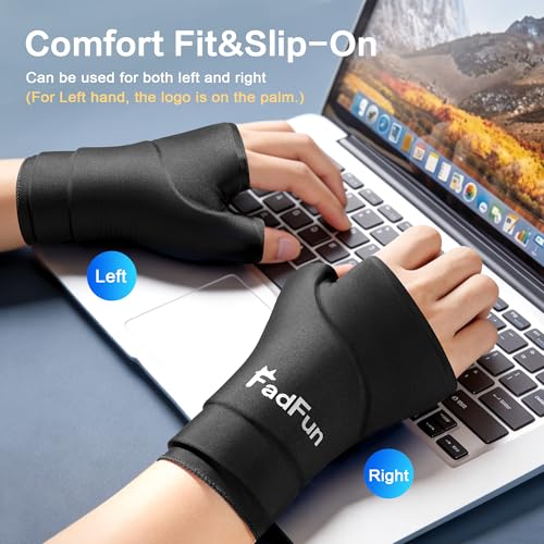 Wrist & Thumb Ice Pack Wrap- Upgraded Reusable Hot Cold Compress Hand Ice Pack for Carpal Tunnel Pain Relief, Tendonitis, Sports Injuries Swelling,Man&Woman, Size S/M,Black