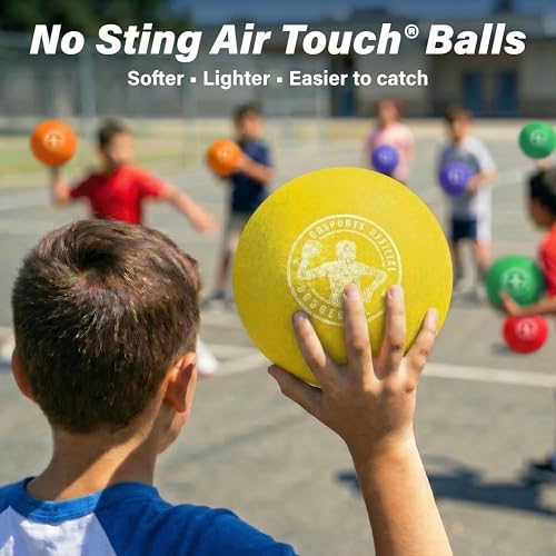 GoSports Inflatable Dodgeballs - Choose 5 Inch or 7 Inch No Sting Balls - Set of 6 Includes Ball Pump & Mesh Bag - color: 7" Balls 6 Pack - Multicolor