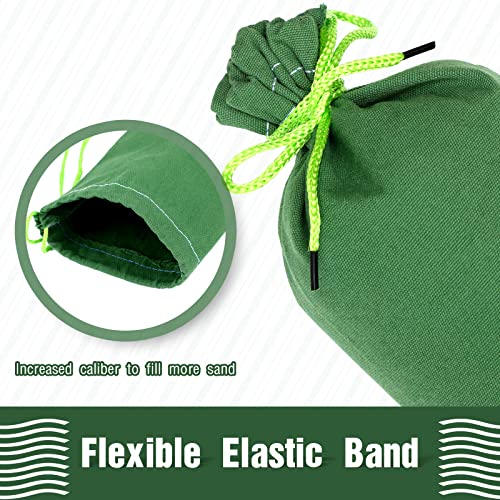 Threan 8 Pcs 8ft Sandbags for Flooding, Flood Prevention Sand Tube Bags Thickened Canvas Reusable Rain Wind Flood Barrier with Elastic Band Water Barrier Tube for Door Garden Rain Control, Green - size: 8ft