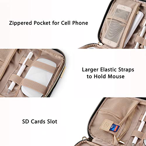 BAGSMART Electronics Organizer Case, Cord & Cable Organizer, Tech Travel Essentials, Women's Black Accessory - color: B-Black