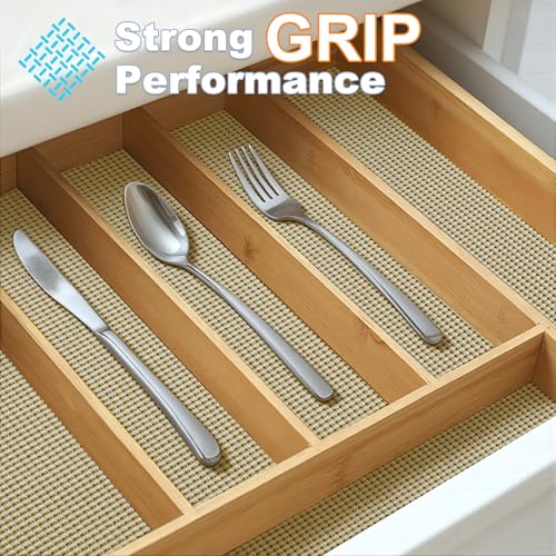 Songrey Non-Adhesive Drawer and Shelf Liner, Non Slip Cabinet Liners, Protect Kitchen Cupboard, Bathroom Drawers, Breathable, Thick Strong Grip mat (12IN x 10FT, Beige) - color: Beige, size: 12"W x 120"L
