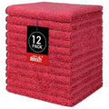 HOMEXCEL Red Microfiber Washcloths 12 Pack, Highly Absorbent and Soft Face Towel, Multi-Purpose Wash Cloths for Bathroom, Gym, Hotel, Spa and Kitchen,12x12 Inch - color: Red