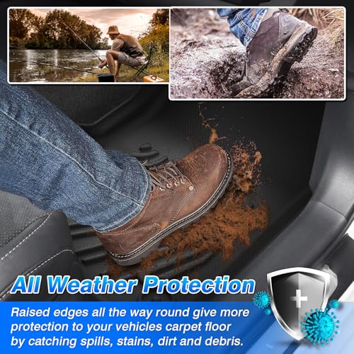 Wrangler TJ Floor Mats - Car Mats for Jeep Wrangler TJ 1997-2006, All Weather Floor Mat for Wrangler TJ Accessories, Heavy Duty Rubber Mats, Car Accessories - size: 2)Jeep Wrangler TJ【1997-2006】