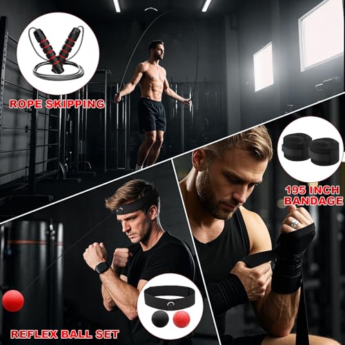 Punching Bag Set for Adults, 4FT Heavy Boxing Bag Set with 12 OZ Boxing Gloves, Suitable for MMA Karate Kickboxing Boxing Muay Thai Training at Home or Gym - Unfilled Heavy Bag - color: Red