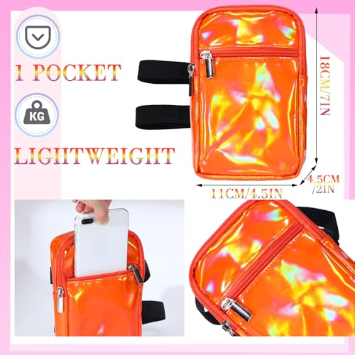 Carnival Leg Bag Holographic Thigh Bag with Adjustable Strap Leg Pouch Harness Women Summer Travel Hiking Pack(Orange,Leg Bag) - color: Orange, style: Leg Bag