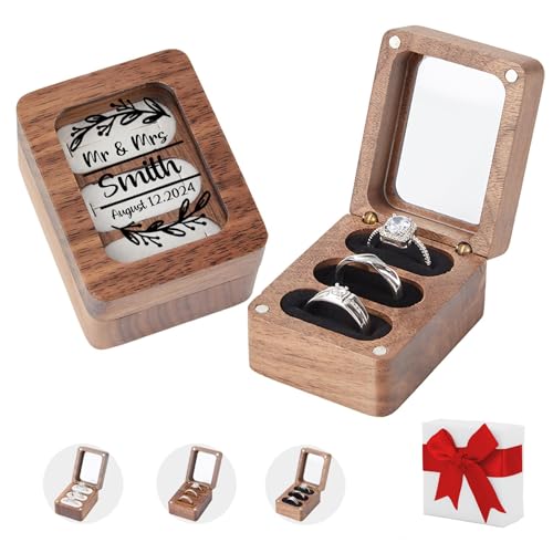 wood ring box (custom color) - color: A-custom