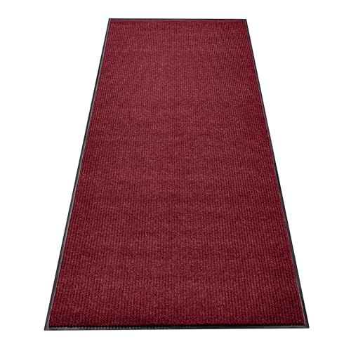MaxMat® Extra Large Commercial Door Mat, Rubber Border Heavy Duty Door Mat, Waterproof, Low-Profile, Easy to Clean, Rubber Entry Mat. (Red, 2 x 6 Feet) - color: Red, size: 2 x 6 feet