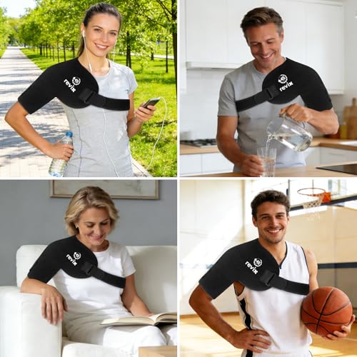 REVIX 45-Min Long-Lasting Shoulder Ice Pack, Reusable Ice Packs for Shoulder & Arm with Ice Grid Design, Flexible Gel Cold Compress Wrap for Rotator Cuff Relief, Muscle Relaxation & Soothing Fatigue - size: Standard