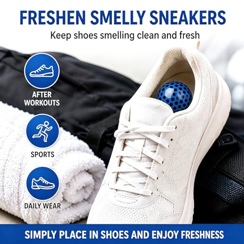 Knixmax Sneaker Deodorizer Shoe Freshener Balls, Odor Eaters for Shoes Boots Mules, Smell Eliminator Ball for Gym Gear Bags and Lockers, Cologne Scent, Pack of 6, Colorful - color: 1. Cologne