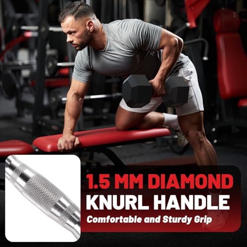 PAPABABE Dumbbell Set, Rubber Encased Home Gym Dumbbells, Weight Dumbbells for Women & Men, Hand Weights for Home Gym & Strength Training - size: 300 lb Set (Pair of 20, 25, 30, 35, 40), style: Chrome Grip
