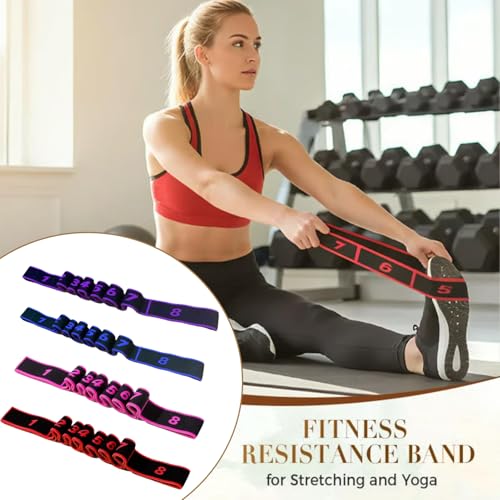 Fitness Resistance Band for Stretching and Yoga, Number Stretch Resistance Band with Clear Markings, 8-Section Elastic Training Bands - color: 2PCS