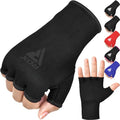 RDX Boxing Hand Wraps Inner Gloves Men Women, Half Finger Elasticated Bandages, Under Mitts Fist Protection, Muay Thai, Kickboxing, MMA, Martial Arts Speed Bag Punching Training - color: Full Black, size: Small
