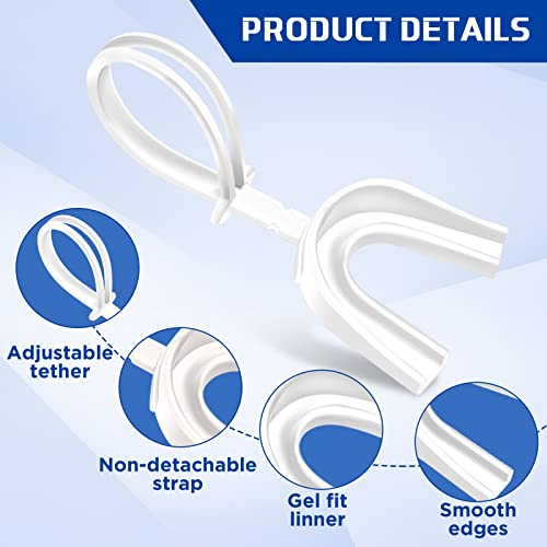 Dunzy 20 Pcs Football Mouth Guards with Strap Bulk Sports Mouthguard Bulk Football Mouthpiece Mouth Protector for Wrestling Boxing Lacrosse Hockey Taekwondo - color: White, size: Adult
