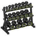 HANDBODE Dumbbell Set with 3-Tier Rack, 390-790 lb | Heavy Duty Weight Stand for Dumbbells, Space-Saving Metal Storage Organizer, Sturdy Dumbbell Holder for Home Gym - style: 510 lb Set (5-60 lb) *2 & Rack