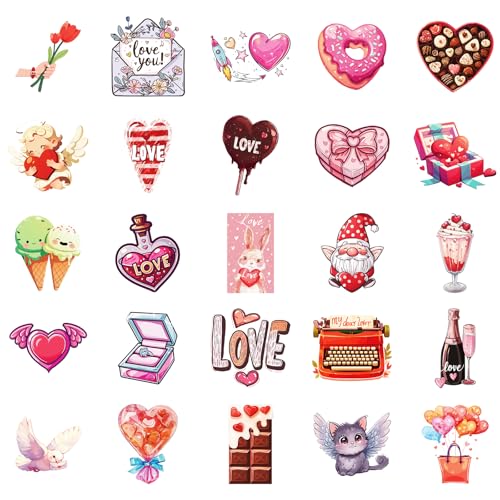 100PCS Pink Valentine's Day Stickers, Cute Valentine Stickers for DIY Crafts, Scrapbook, Water Bottles, Laptops, Phone Cases for Valentine's Day Gifts & Decorations - color: Lover
