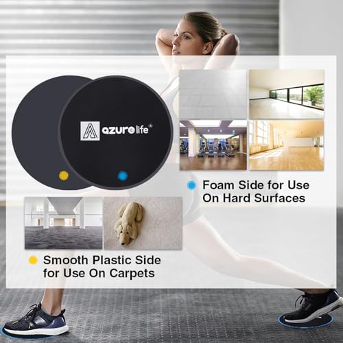 A AZURELIFE Exercise Core Sliders, Dual Sided Exercise Gliding Discs Use on Carpet or Hardwood Floors, Light and Portable, Perfect for Abdominal&Core Workouts - color: Gray