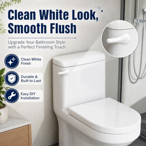 Lydia's Deal Toilet Handle Replacement Kit, Adjustable Front Mount Toilet Tank Flush Lever with Lock Nut, Fits Most Front-Mount Toilets, Easy DIY Install, Toilet Repair Kit (White, Aluminum) - color: White Aluminum