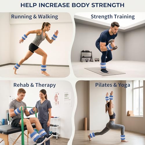 Adjustable Ankle Weights 1-3/4/5/6/8/10/20 LBS Pair with Removable Sandbags for Women & Men - color: dark blue, size: 10lbs Pair (5lb Each Weight)