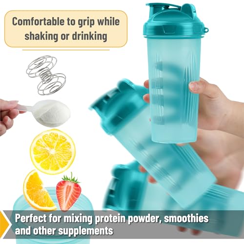 Mr. Pen- Shaker Bottles for Protein Mixes, 28 oz | Leak Proof Shaker Cups with Stainless Steel Wire Whisk Ball for Protein Shakes and Pre Workout - color: Light Blue